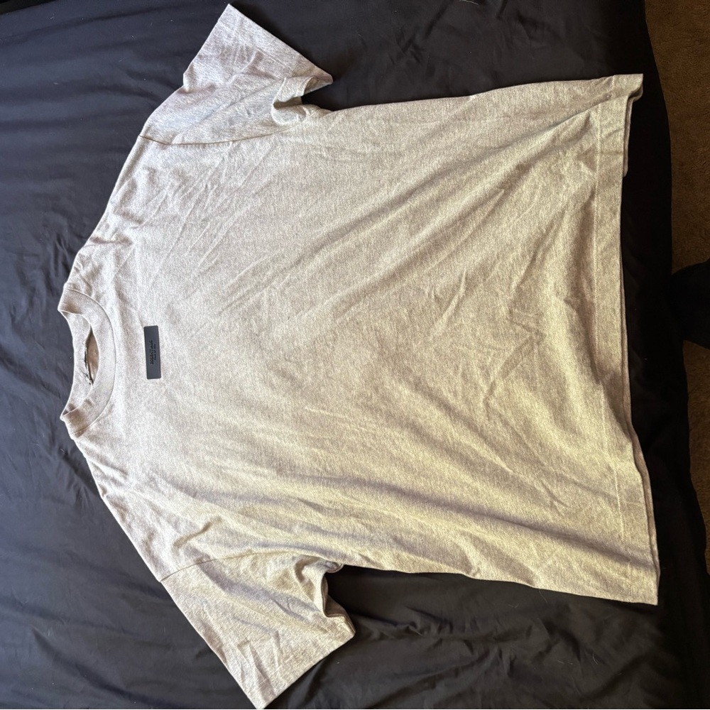 Essentials Gray Short Sleeve Tee Classic Crew Neck